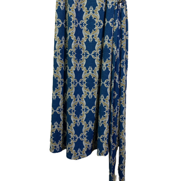 MIX x 41HAWTHORNE Teal Blue & Gold Demask A-Line‎ Dress - NWT - Picture 6 of 11